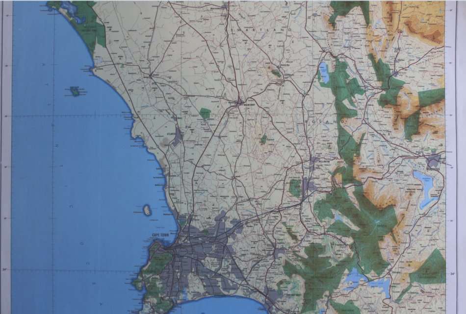 1: 250 000 Scale South Western Cape Wall Map Poster Print