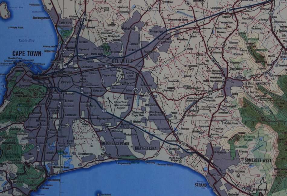 1: 250 000 Scale South Western Cape Wall Map Poster Print