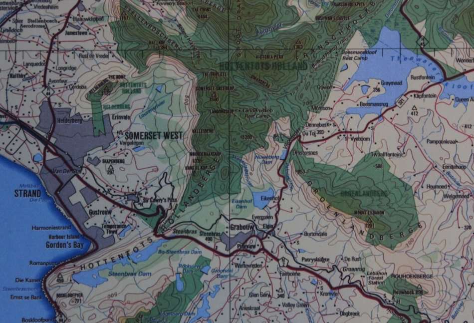 1: 250 000 Scale South Western Cape Wall Map Poster Print