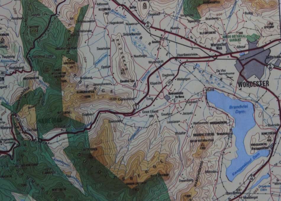 1: 250 000 Scale South Western Cape Wall Map Poster Print