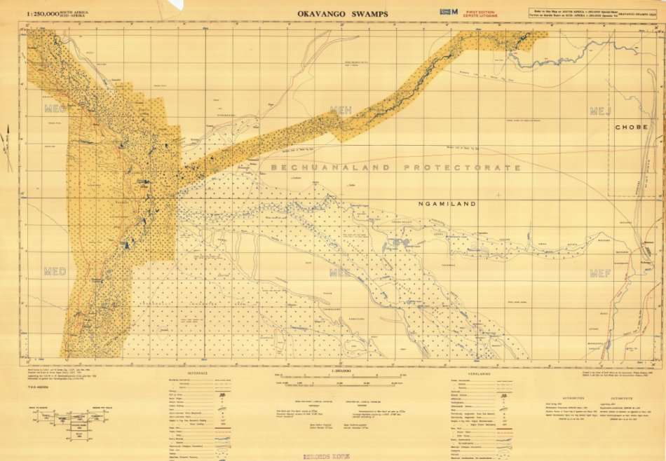 Caprivi Strip and Okavango Delta 1945 6 x Maps Digital Download