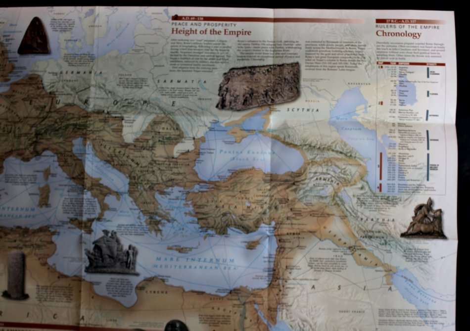 National Geographic Folded Map The Romans Roman Empire Map July 1977