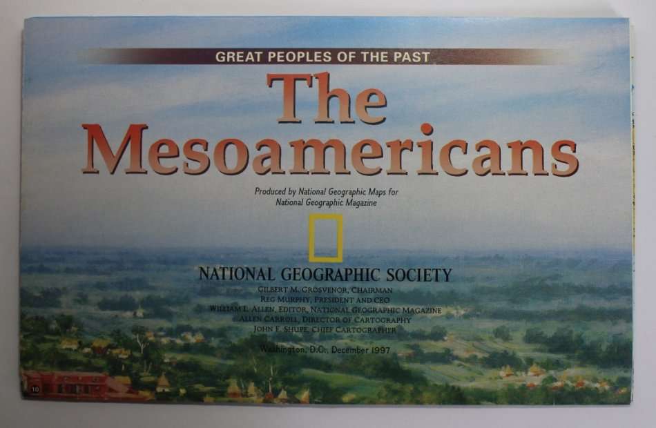 National Geographic Folded Map of Ancient Mesoamerica Dec 1997