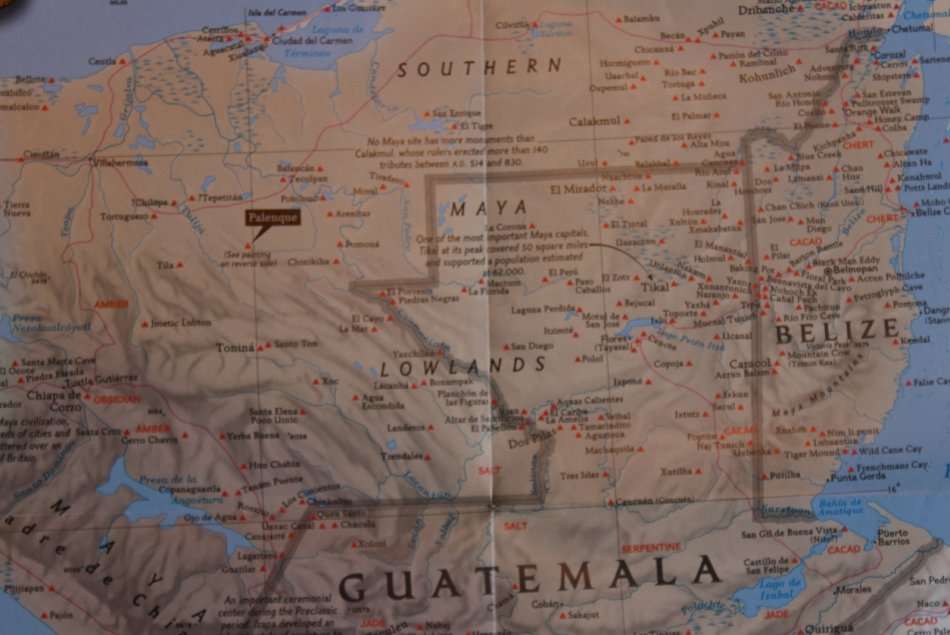 National Geographic Folded Map of Ancient Mesoamerica Dec 1997