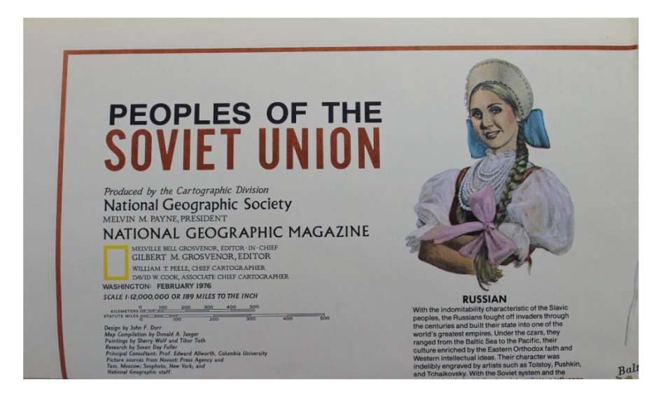 National Geographic Folded Map of the Soviet Union Feb 1976