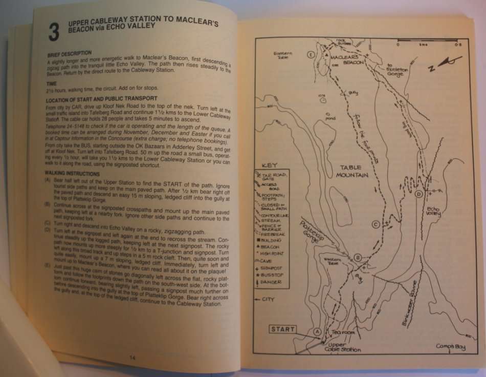 A Walking Guide for Table Mountain by Shirley Brossy Softcover Book 4th Ed 1991