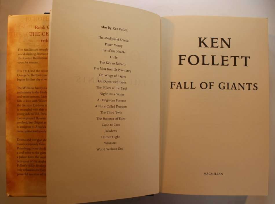 Fall Of Giants by Ken Follett Hardcover Book First Edition.