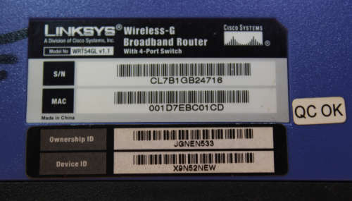 Linksys WRT54GL Broadband Wireless Router 4 Port 54Mbps