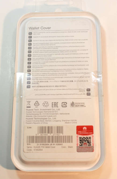 Two x OEM Huawei P30 Black Wallet Covers