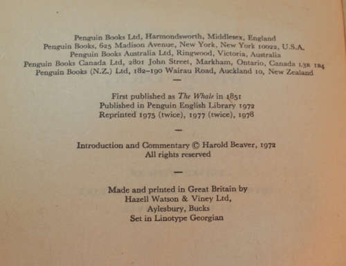 Moby Dick by Herman Melville The Penguin English Library Softcover Book