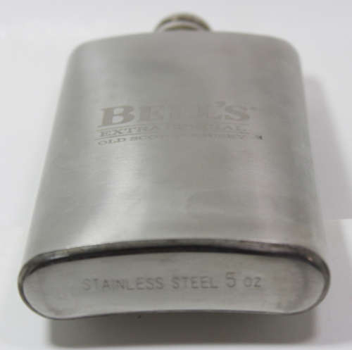 Bells Old Scotch Whisky Stainless Steel Hip Flask 5oz