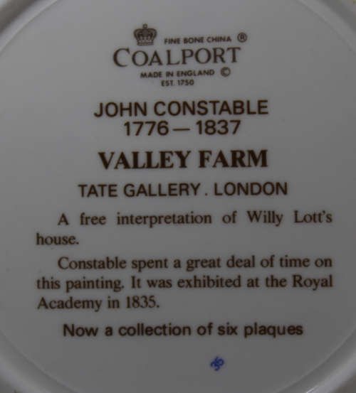 Valley Farm, A Decorative Wall Plate by Coalport, Painted by John Constable