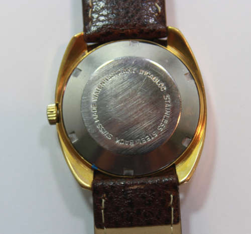 Rotary 21 Jewels Automatic Men`s Gold Plated Wristwatch New Leather Strap