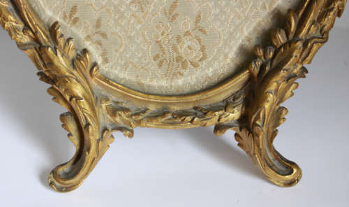 Antique French Empire Ormolu, Gilt Bronze Standing Picture Frame by PVMM Paris