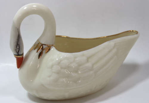 Vintage Belleek Swan Parian Figurine