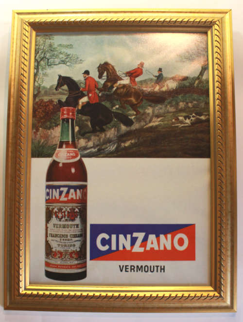 Cinzano Vermouth Vintage Advert in Gold Frame