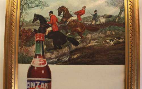 Cinzano Vermouth Vintage Advert in Gold Frame