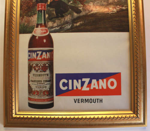 Cinzano Vermouth Vintage Advert in Gold Frame