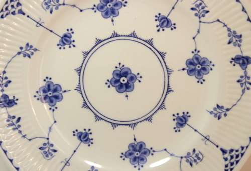 Set of 6 Furnivals Denmark Blue Dessert Plates