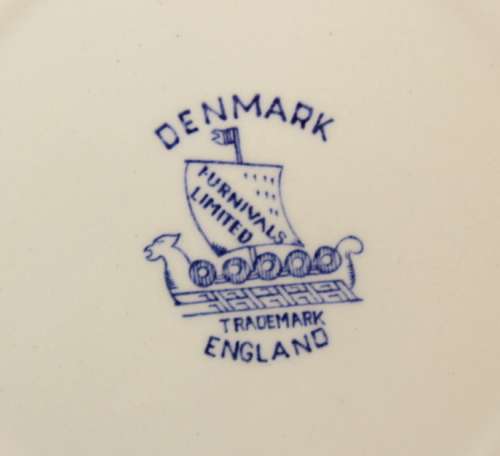 Set of 6 Furnivals Denmark Blue Dessert Plates