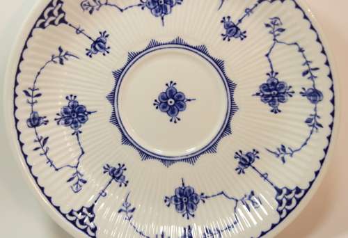 Set of 4 Furnivals Denmark Blue Bouillon Cup Underplates