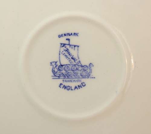 Set of 4 Furnivals Denmark Blue Bouillon Cup Underplates