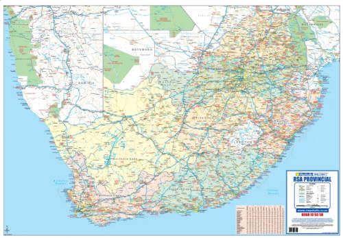 South Africa Provincial Wall Map Laminated