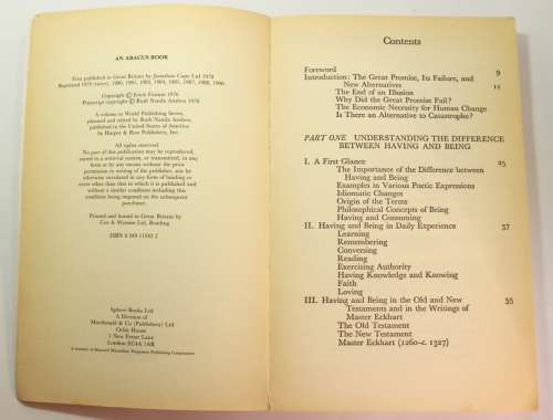 To Have Or To Be? by Erich Fromm Softcover Book