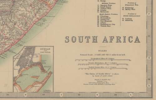 Union of South Africa Map 1910 by W and AK Johnston Digital Download