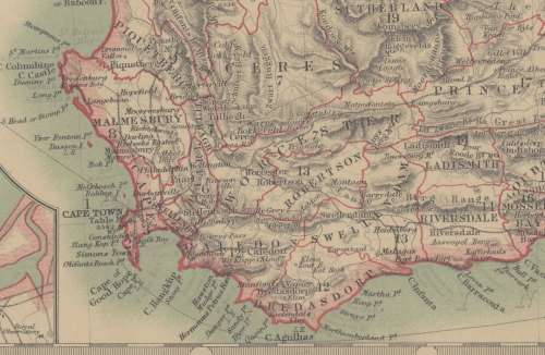 Union of South Africa Map 1910 by W and AK Johnston Digital Download