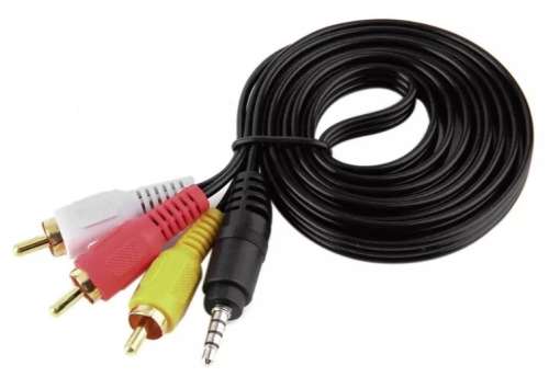 1.8m Cable RCA x3 Male to 3.5mm 4 Pole Aux Male Stereo Jack Audio/Video Input