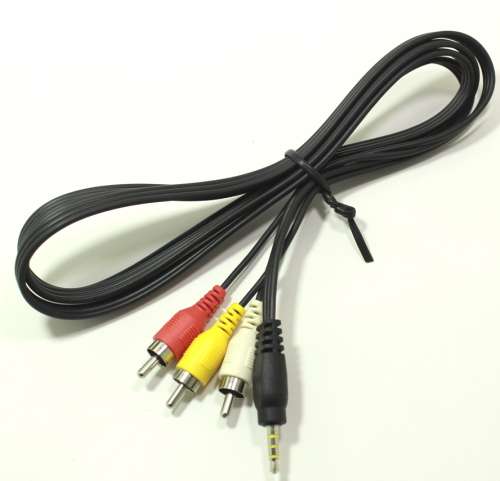 1.8m Cable RCA x3 Male to 3.5mm 4 Pole Aux Male Stereo Jack Audio/Video Input