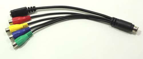 7 Pin S-Video Male to RCA x4 RGBY & S-Video 4 Pin Female 0.2m Cable