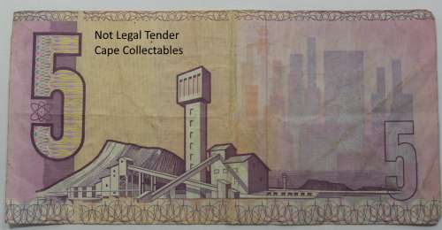 South Africa 5 Rand Bank Note de Kock 1989 Circulated VF