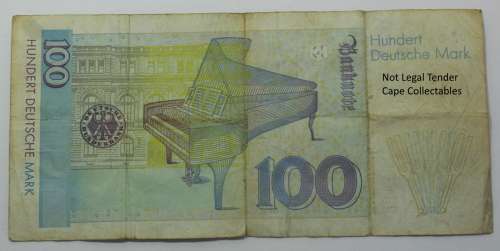 Hundert 100 Duetsche Mark Bank Note Germany 1996 Circulated VG