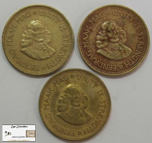 South Africa 1/2 Cent 1963 x 3 Coins VF20 Circulated