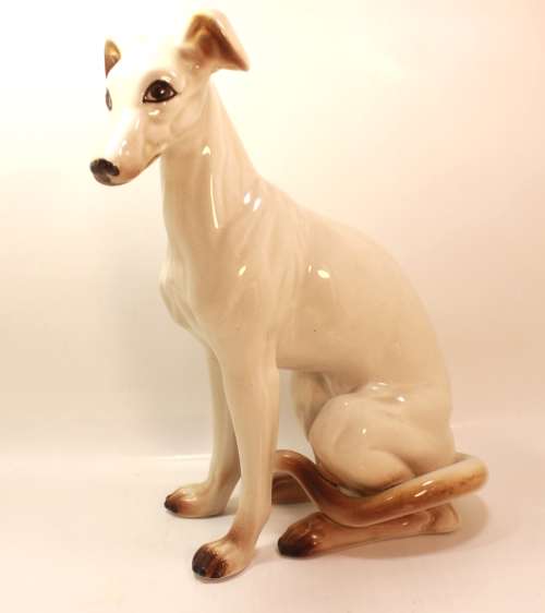 Large Porcelain Whippet Figurine