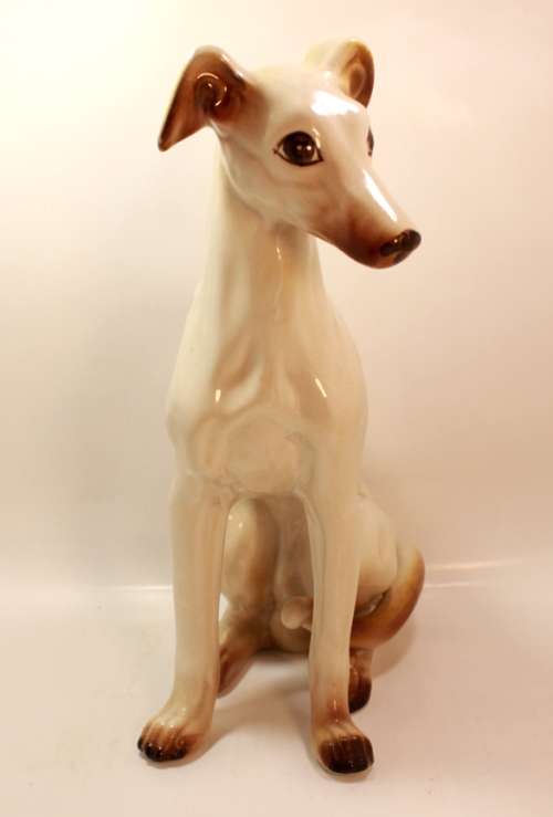 Large Porcelain Whippet Figurine