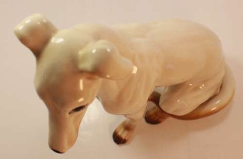 Large Porcelain Whippet Figurine