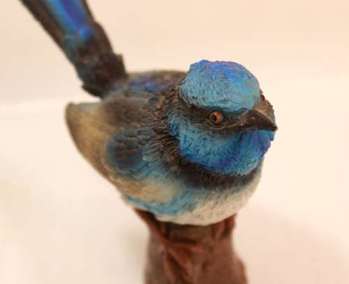 Small Bluebird and Knysna Loerie, Pair of Ornamental Figurines
