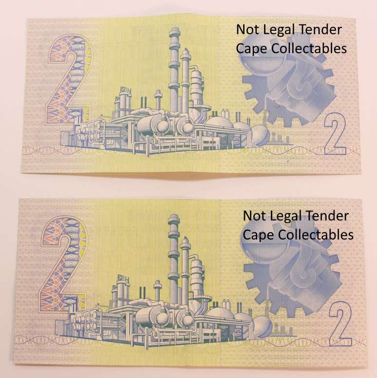 2 x South Africa 2 Rand Bank Note 1984 de Kock Circulated (Two Sequential) EF