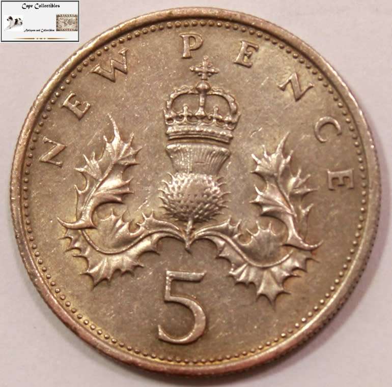 United Kingdom 5 New Pence 1970 Coin Circulated