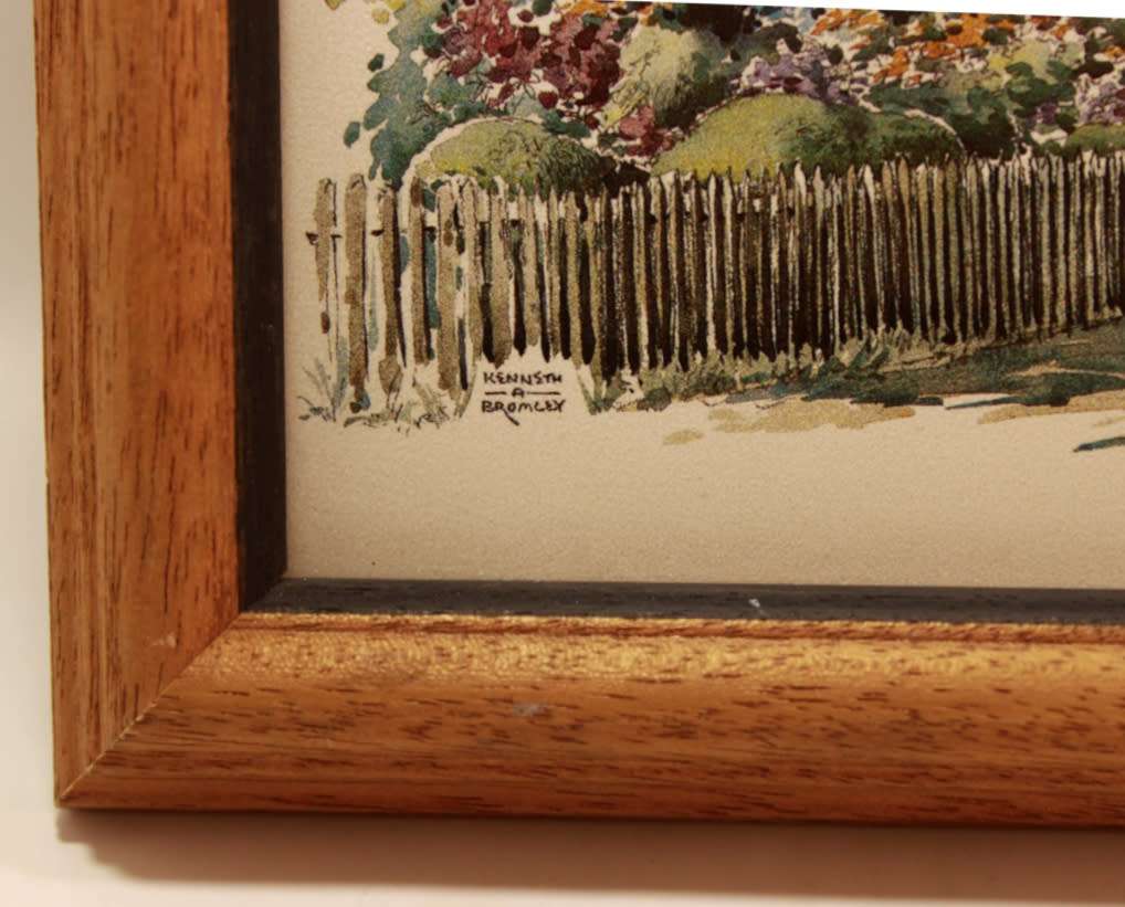 Anne Hathaway`s Cottage, Stratford Upon Avon, Small Framed Print of Painting by Kenneth A Bromley