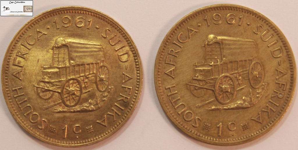 South Africa 1 Cent 1961 x 2 (Two Coins) Circulated