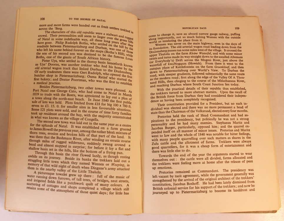 To The Shores Of Natal by T V Bulpin, First Edition Hardcover Book