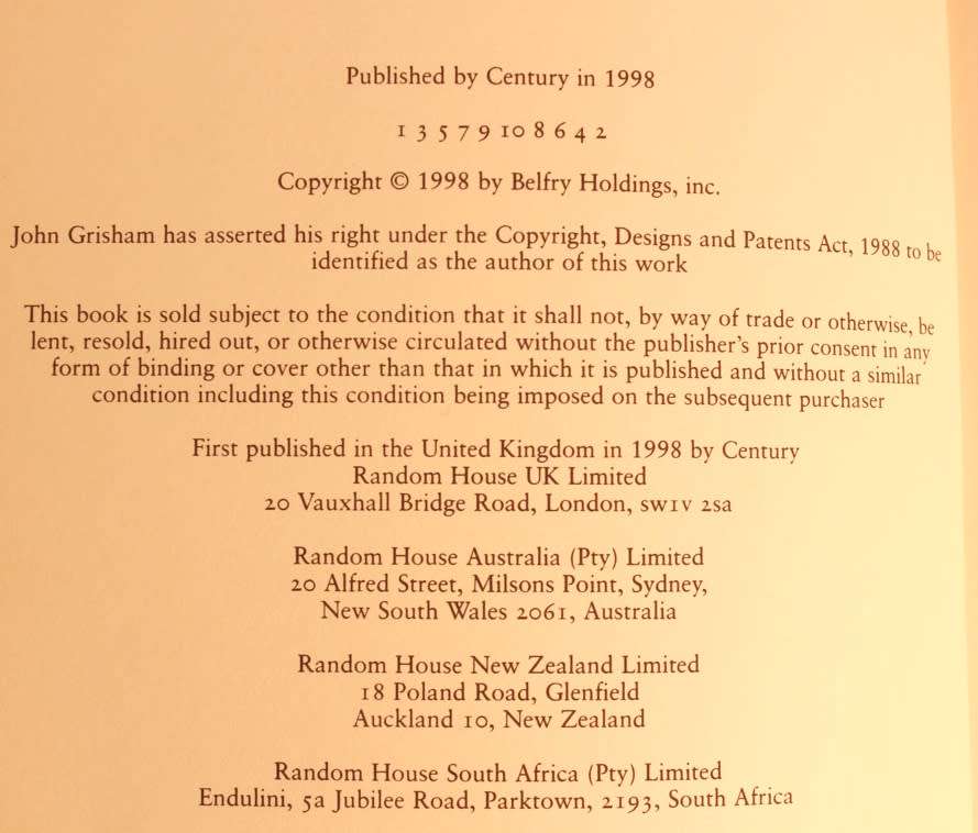 The Street Lawyer by John Grisham First Edition UK Hardcover Book