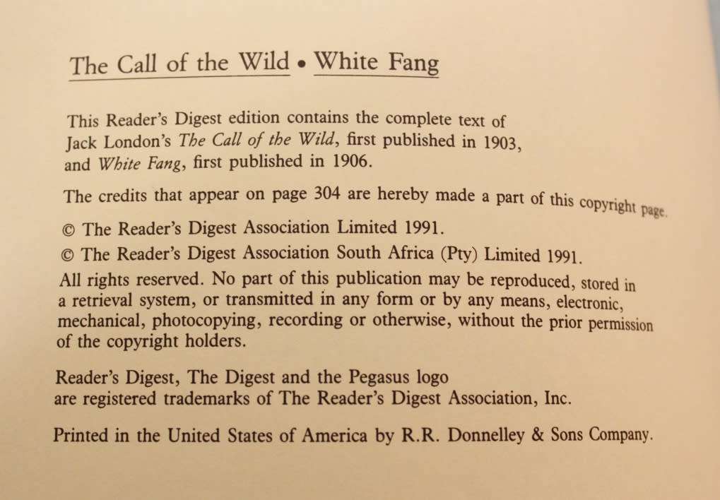 The Call Of The Wild and White Fang by Jack London Hardcover Book