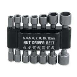 14pc 6 Point Power Hex Nut Driver Set, Metric & SAE with Holder.