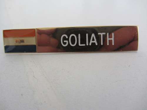 NAME PLATE GOLIATH OLD S.A. FLAG