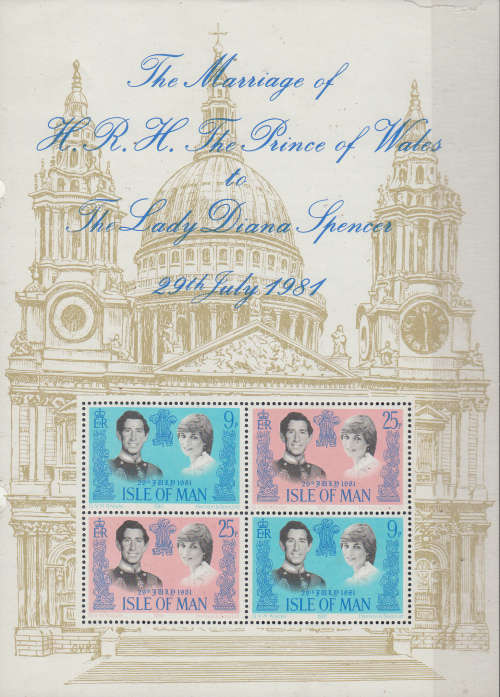 MINI SHEET CHARLES & DIANA WEDDING ISLE OF MAN